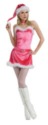 View Item Adult Ladies Uk 10-12 Sexy Pink Santa Christmas Fancy Dress Costume (Standard)